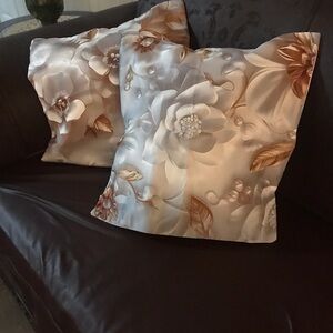 Floral Satin Throw Pillows
